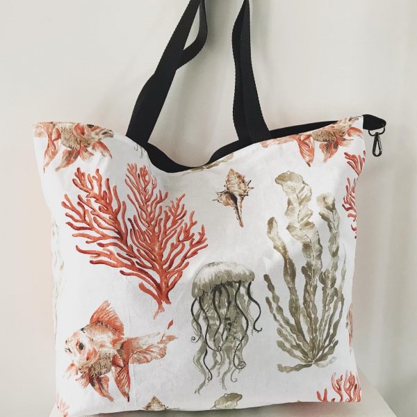 SAC CABAS XXL OCEANE ANANAS / POISSONS RÉVERSIBLE – Image 2