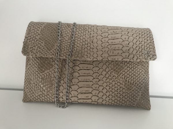 POCHETTE BANDOULIERE A CHAINETTE LOUISE KOMODO BEIGE
