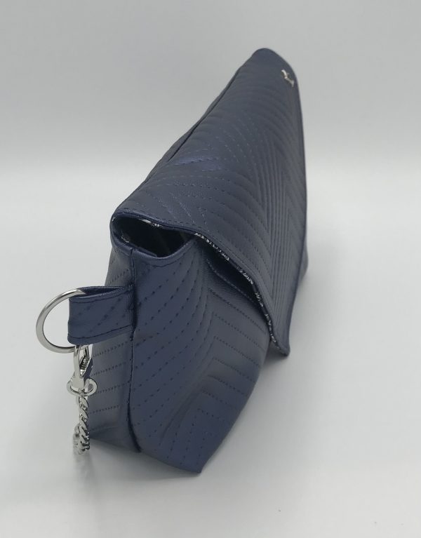 SAC CAMILLE SIMILI CUIR BLEU IRISÉ – Image 2