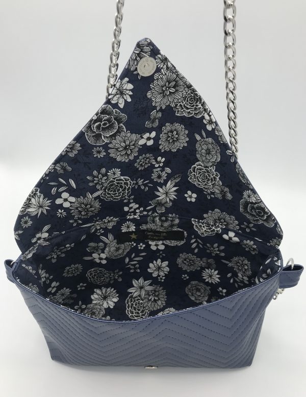 SAC CAMILLE SIMILI CUIR BLEU IRISÉ – Image 3