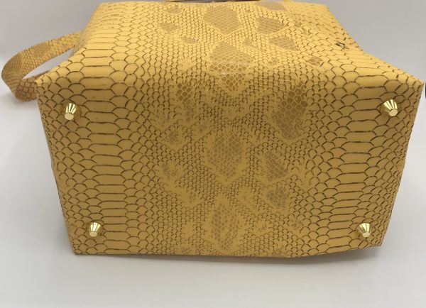 SAC SEAU GM MILA SIMILI CUIR KOMODO JAUNE – Image 3