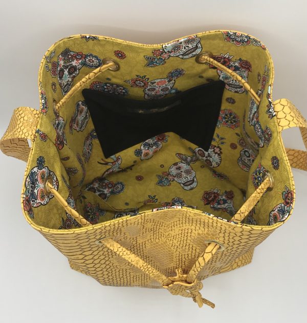 SAC SEAU GM MILA SIMILI CUIR KOMODO JAUNE – Image 2