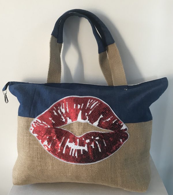 SAC CABAS XXL OCEANE JEANS / PERROQUET