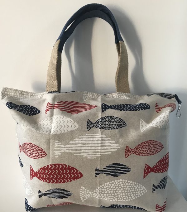 SAC CABAS XXL OCEANE ANANAS / POISSONS RÉVERSIBLE – Image 7