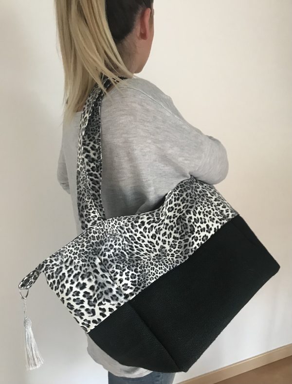 SAC CABAS MELANIE LEOPARD GRIS – Image 5