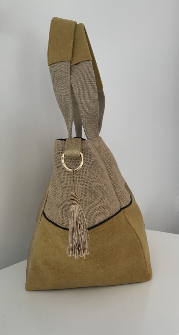 SAC CABAS MELANIE DAIM MOUTARDE – Image 4