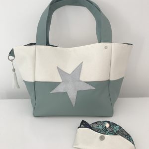 SAC CABAS MELANIE AMANDE / ECRU PAILLETÉ