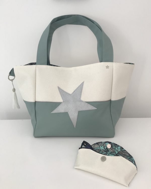 SAC CABAS MELANIE AMANDE / ECRU PAILLETÉ