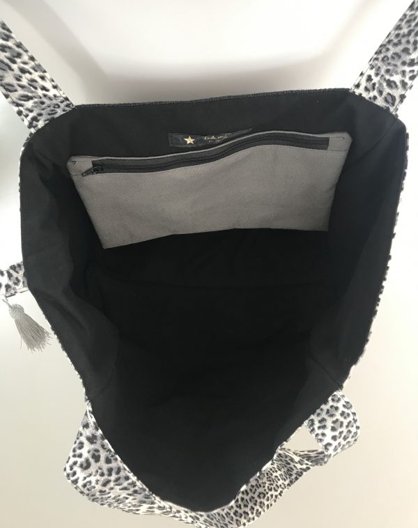 SAC CABAS MELANIE LEOPARD GRIS – Image 4