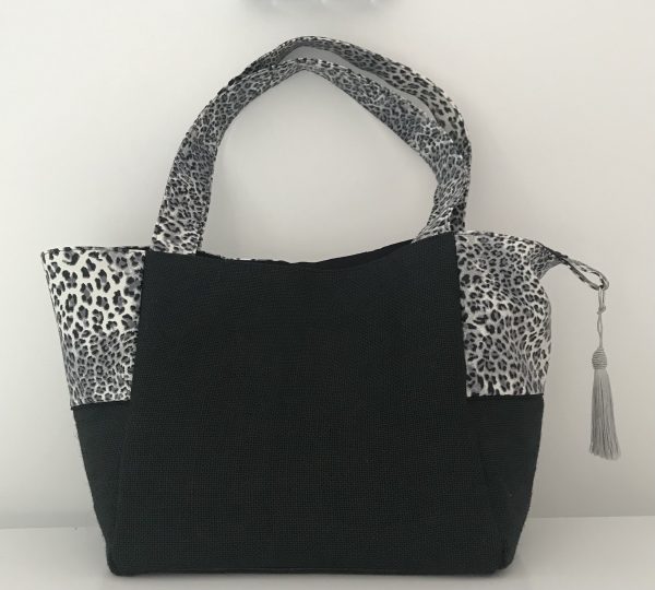SAC CABAS MELANIE LEOPARD GRIS – Image 2
