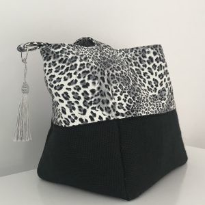 SAC CABAS MELANIE LEOPARD GRIS