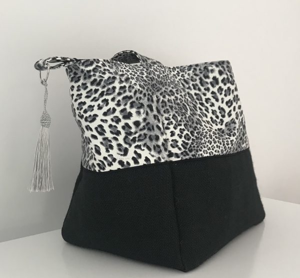 SAC CABAS MELANIE LEOPARD GRIS