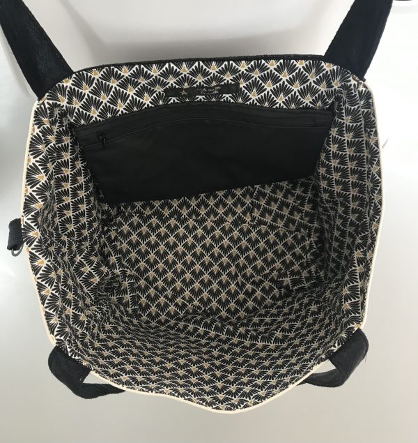 SAC CABAS MELANIE ECRU NOIR – Image 2