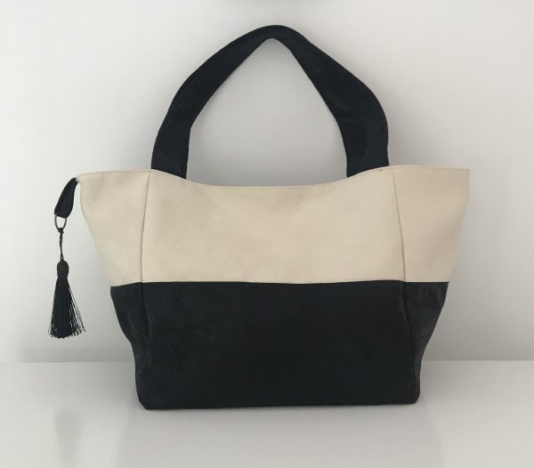 SAC CABAS MELANIE ECRU NOIR