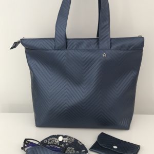 SAC CABAS JADE SIMILI CUIR KAPITON BLEU