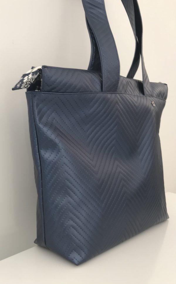 SAC CABAS JADE SIMILI CUIR KAPITON BLEU – Image 2