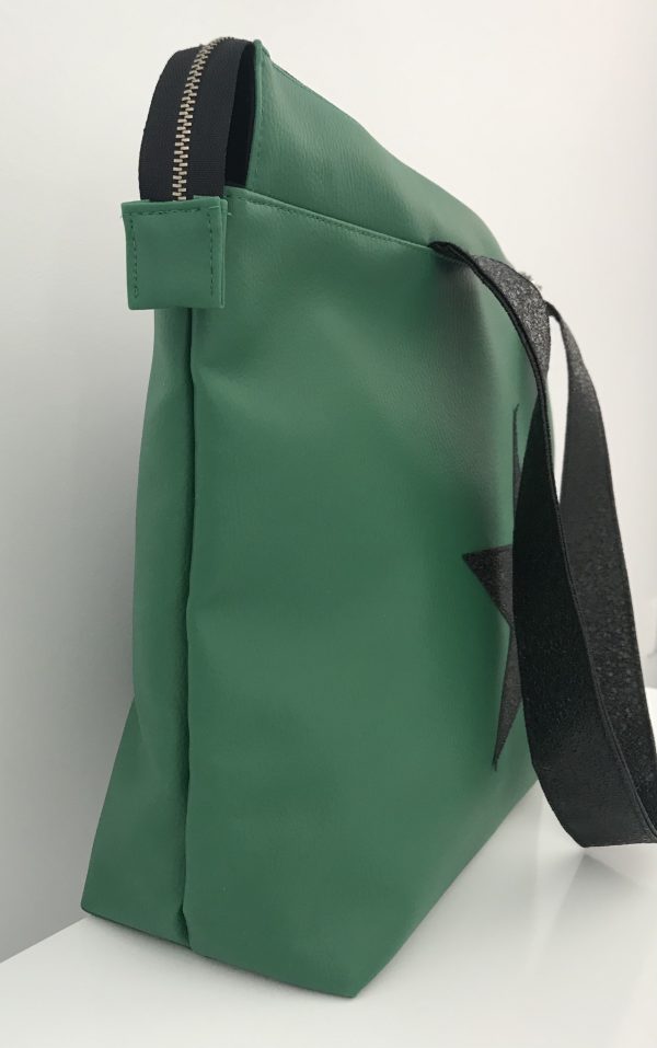 SAC CABAS JADE SIMILI CUIR VERT ÉPICÉA – Image 2