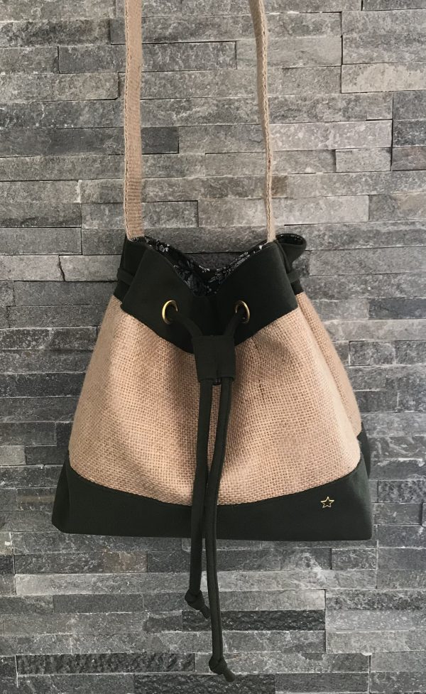 SAC SEAU BI-MATIERES SOPHIA KAKI – Image 3