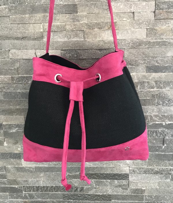 SAC SEAU BI-MATIERES SOPHIA FUCHSIA – Image 4