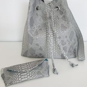 SAC SEAU GM MILA SIMILI CUIR KOMODO GRIS