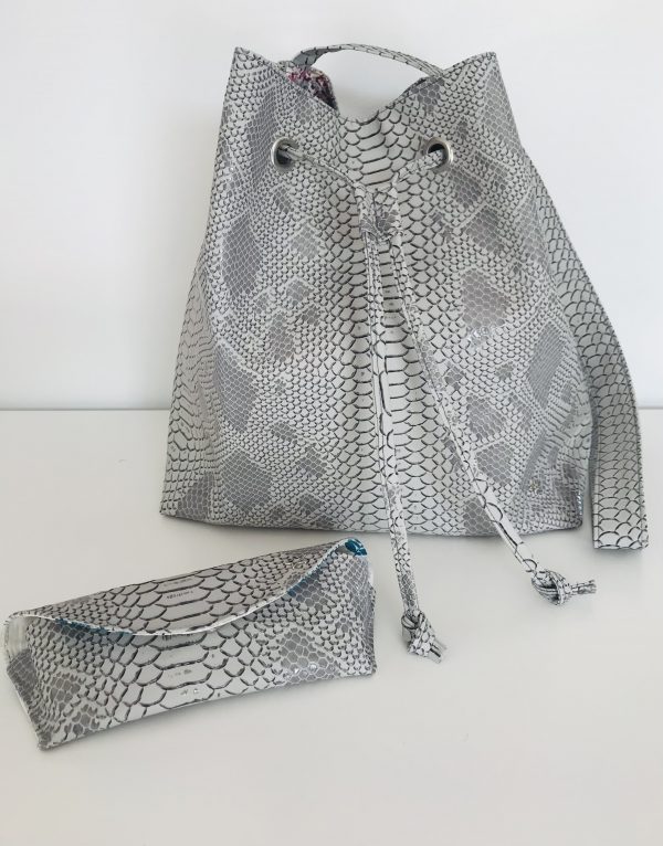SAC SEAU GM MILA SIMILI CUIR KOMODO GRIS