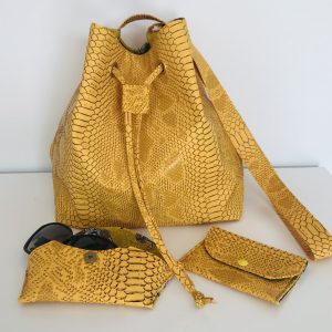 SAC SEAU GM MILA SIMILI CUIR KOMODO JAUNE