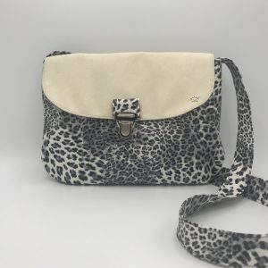 BESACE ANAIS LEOPARD GRIS / CREME