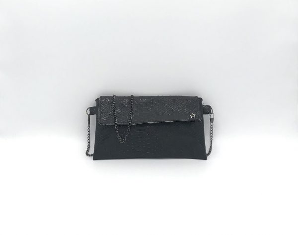 POCHETTE BANDOULIERE A CHAINETTE LOUISE KOMODO NOIR