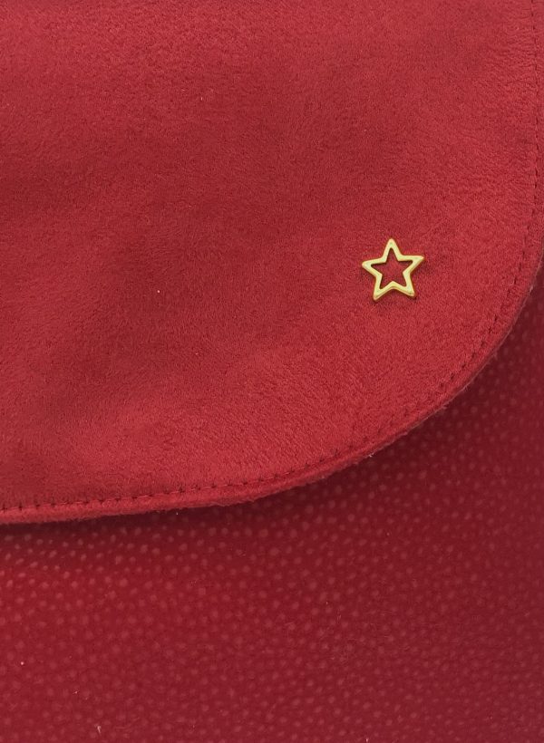 BESACE ANAIS SIMILI CUIR EFFET DAIM ET RABAT EN SUEDINE ROUGE – Image 4