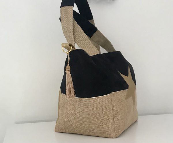 SAC CABAS MELANIE SUEDINE NOIRE – Image 3