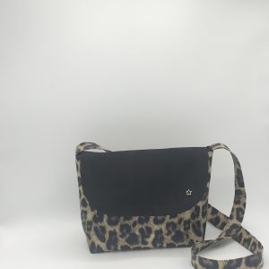 SAC BANDOULIERE ISABELLE LÉOPARD NOIR