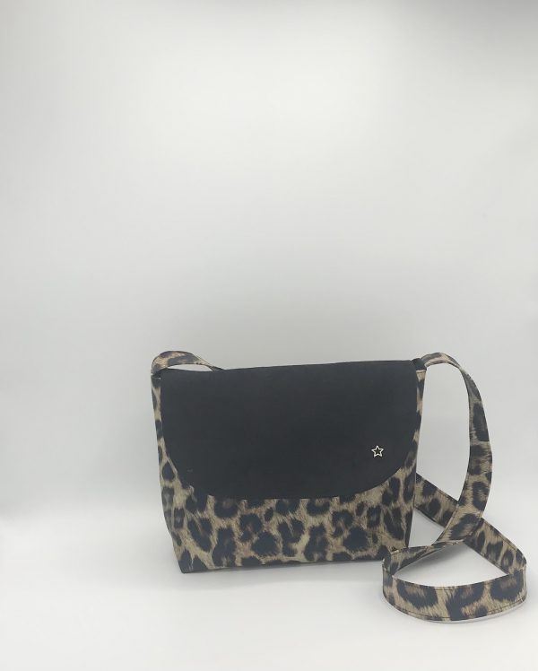 SAC BANDOULIERE ISABELLE LÉOPARD NOIR