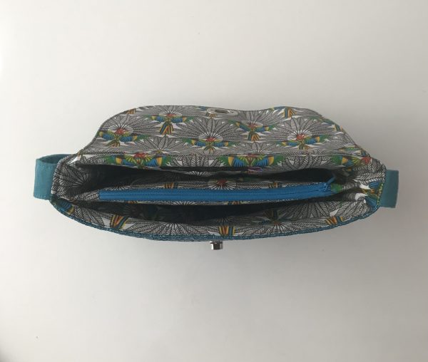 SAC BANDOULIERE IRIS PORTÉ ÉPAULE BLEU TURQUOISE – Image 2